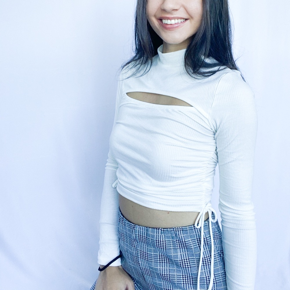 Mock Neck Long Sleeve Crop Top